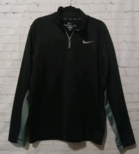 Nike Men's Therma-Fit Pullover Fleece Lined SZ M Black Long Sleeve 1/4 Zip