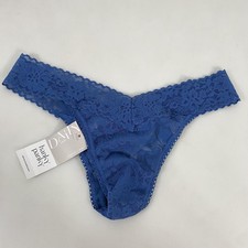 Hanky Panky Thong Womens One Size Blue Daily Lace Original Rise Underwear