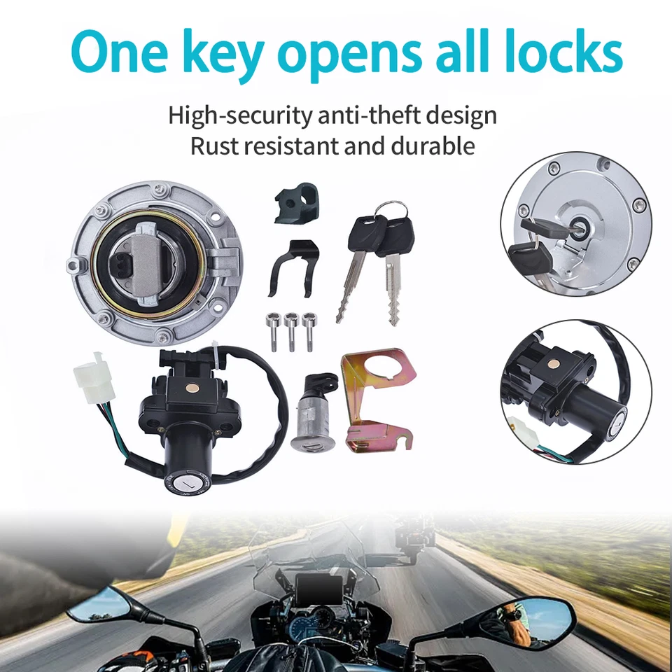 Interruptor de encendido apto para Honda CBR600 F4 F4I 1999-2002 bloqueo de tapa de gas combustible CBR900RR Foto 3 de 4