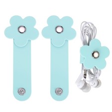 2er-Pack Kabel-Organizer Ohrh&ouml;rer-Halter (3,9x1,5 Zoll) Silikon Blau