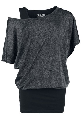 Black Premium by EMP Damen schwarz/grauer Doppelpack mit Top und T-Shirt
