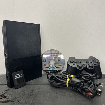 Playstation 2 Slim Console W.Game Controller 8MB Card & Leads TESTED FREE POST