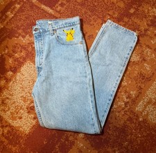 VTG 1996 Levi  s 512 36x32 Lightwash Denims W/ Pikachu Patch