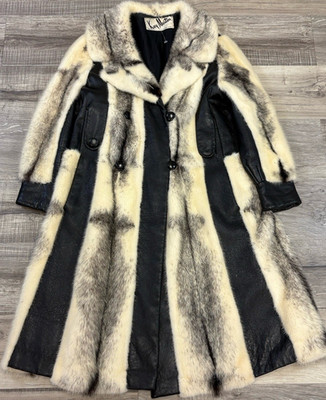 Vintage 60s Kay Martin Mink Fur Leather Coat