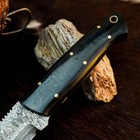 8.9" D2  EDC Damascus Hunting Fix Blade Knife Full Tang Resin Handle + Sheath — photo 3