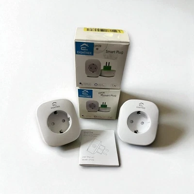 2 X EIGHTREE WLAN Steckdose mit Strommessung, Bidirektional, für Balkonkraftwerk