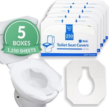 Reli. Toilet Seat Covers 1250 Pcs 5 Packs of 250 Disposable Toilet Seat Cover