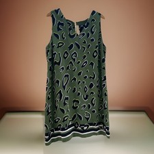 Size 18 Wallis Green Animal Print Shift loose dress Holiday cruise career work