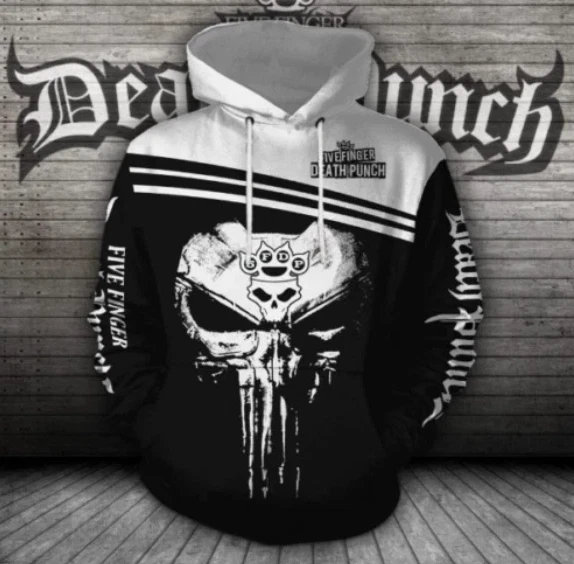 Five Finger Death Punch 3D Hoodie, All Over Printed Pullover Sweatshirt for Men