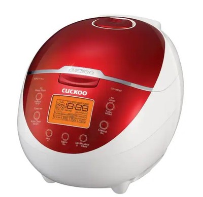 Cuckoo CR-0655F 6-Cup Red and White Micom Rice Cooker (red)