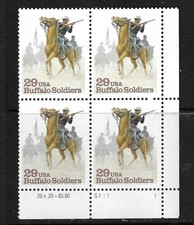 USA SC # 2818 Buffalo Soldiers  - Plate Number BLK4  .MNH