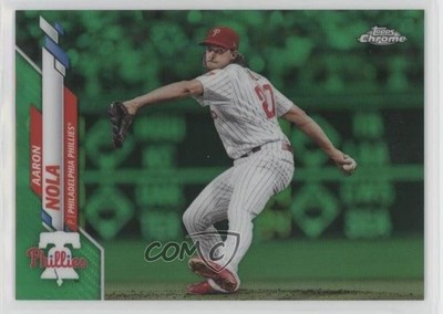 2020 Topps Chrome Green Refractor 47/99 Aaron Nola #199 0c6