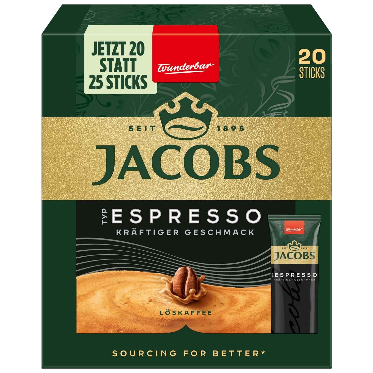 Jacobs instant coffee single sticks sachets - 20 servings1 box-FREE SHIPPING 3490₽