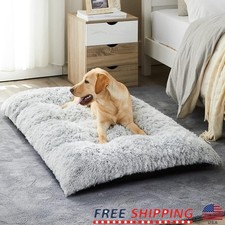 Ultra Soft Plush Dog Bed Non Slip Crate Mat Large Dogs Anti Anxiety Support New