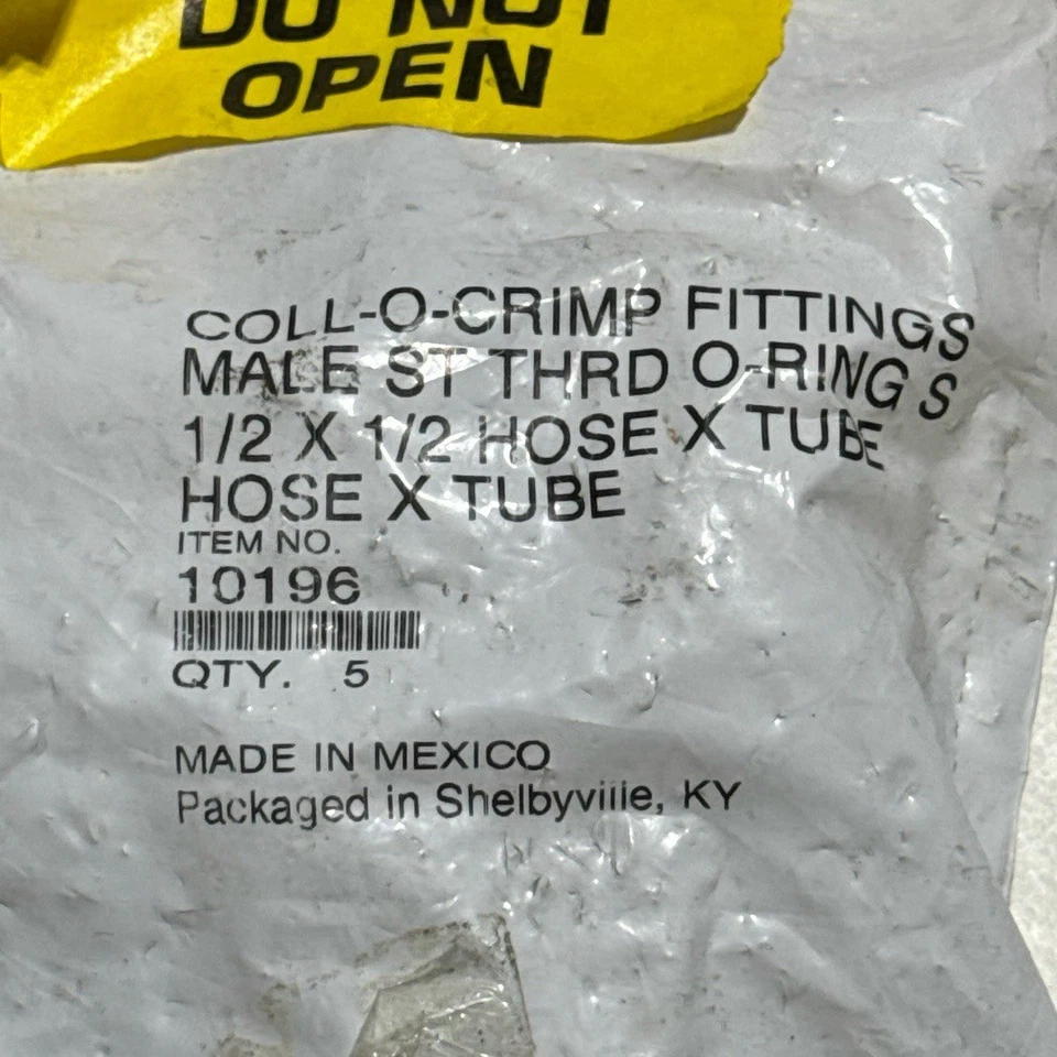 Eaton 10196 Coll-O-Crimp Hose Fitting 1/2 X 1/2 10196 Male O-Ring Swivel 4 Pack - Image 4 of 4