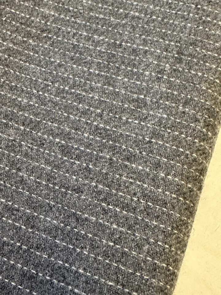 Vtg Wool Fabric Pendleton 2yds x 60" Gray Pin Striped Light Weight Flawed - Image 2 of 4