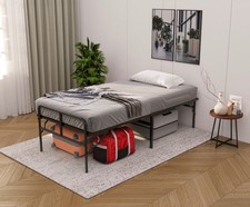 Foldable Metal Bed Frame Size 6x 3 ft Mild Steel Easy to Store Extra Bed