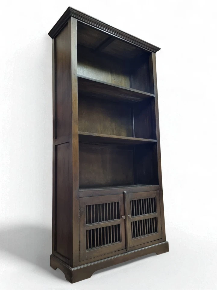 Mahagoni Bücherregal Massivholz 195cm Indonesien Kolonialstil Standregal Regal - Bild 3 von 4