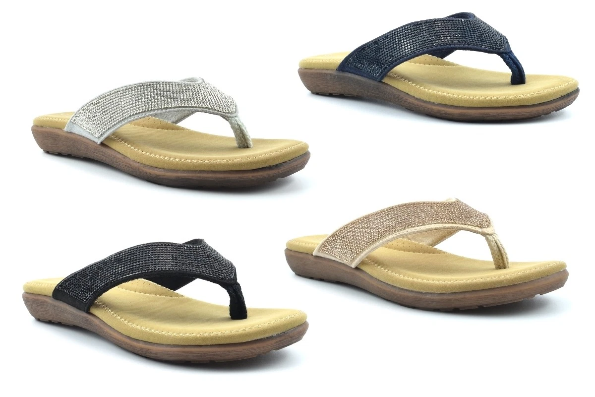 Cipriata Womens Toe Post Sandals Ladies Diamante Thong Sandals Glitter Flip Flop
Opens in a new wind