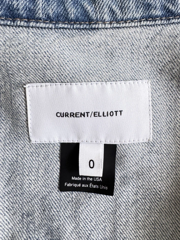 Chaqueta vaquera actual Elliott bebé camionero recortada talla 0 (talla 2 de EE. UU.) precio de venta sugerido por el fabricante 328 USD Foto 4 de 4