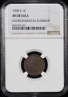 1908-S Indian Head Cent NGC XF Details Environmental Damage