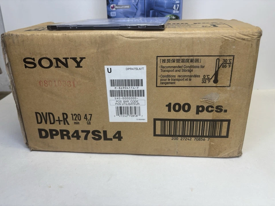 Sony. DVD+R Jewel Case 10 Pack Authentic 4.7GB 120 100 Units Sealed CASE Quanity - Image 4 of 4