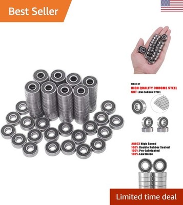 Durable 608 2RS Bearings Pack - 100 High-Speed Roller Bearings for Multiple Uses