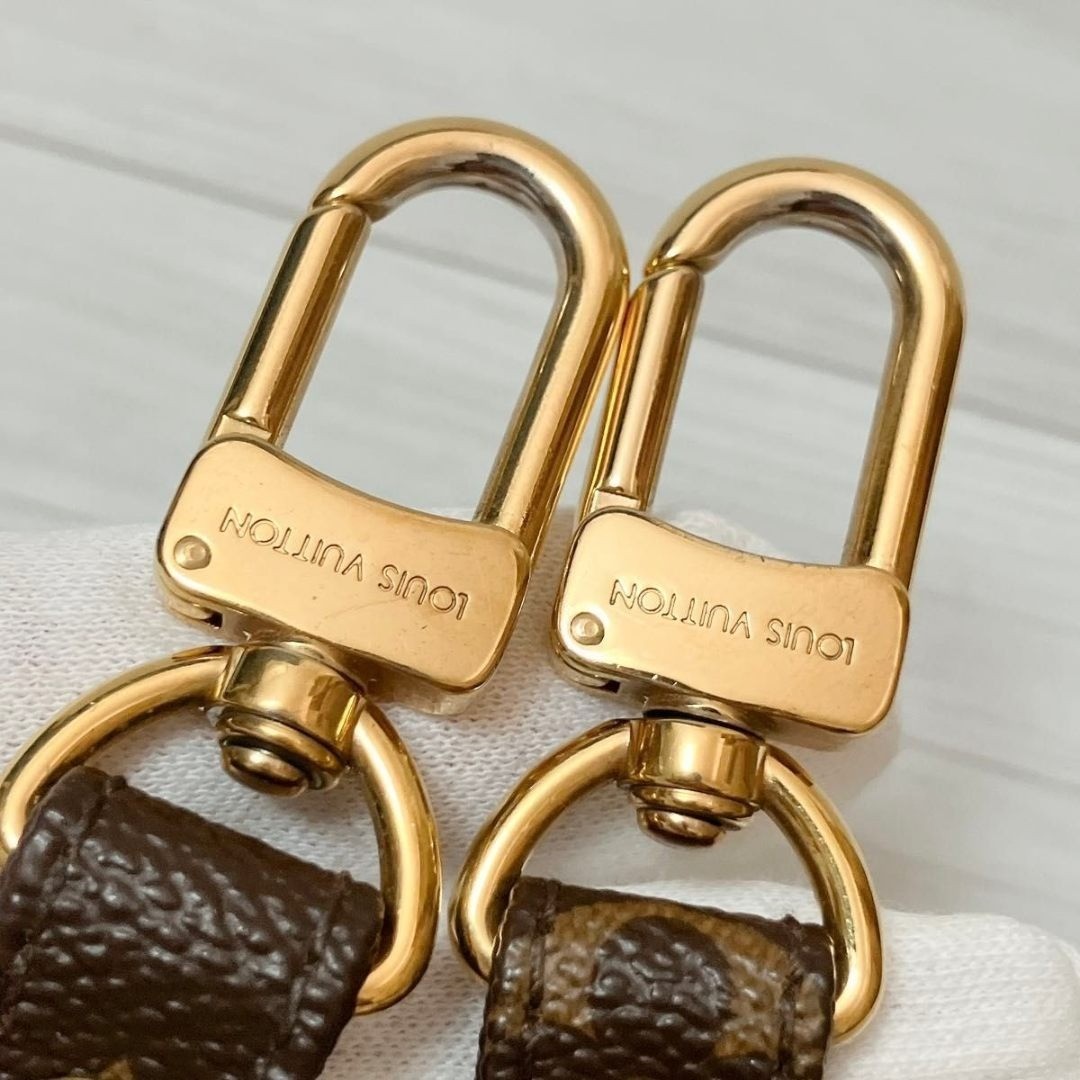 Louis Vuitton Belt Ladies Monogram Shoulder Strap PVC Leather Brown Gold 117cm thumbnail 2