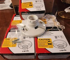5 Pack  - Cooper 659 Pull Chain Porcelain Ceiling Lampholder NEW