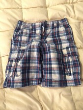 KIDS LEVI’S BLUE PLAID CARGO SHORTS SIZE 6 REGULAR!