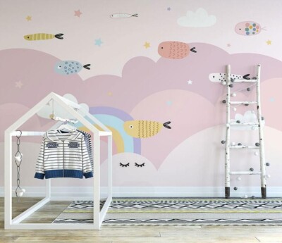 3D Cartoon Fish G234 Wallpaper Wall Murals Removable Self-adhesive Honey
