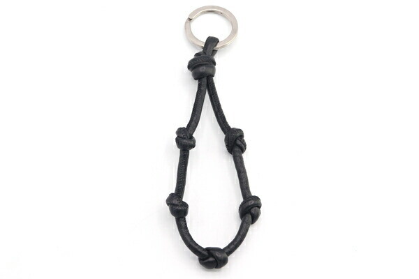 BOTTEGA VENETA Key Ring Knot 651465 Black Leather Used
