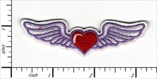 30 Pcs Embroidered Iron on patches Love Heart Angel Wing 78x23mm AP015aL