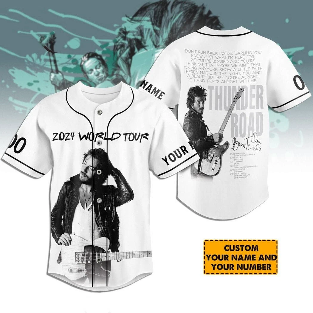 Custom Bruce Springsteen & E Street Band World Tour 2024 Baseball Jersey Shirt