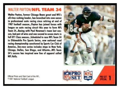 【超レア】ウォルター・ペイトン(シカゴ・ベアーズ#34）NFLダンバリーミント社 Walter Payton Chicago Bears Legendary Number 34 NFL Football