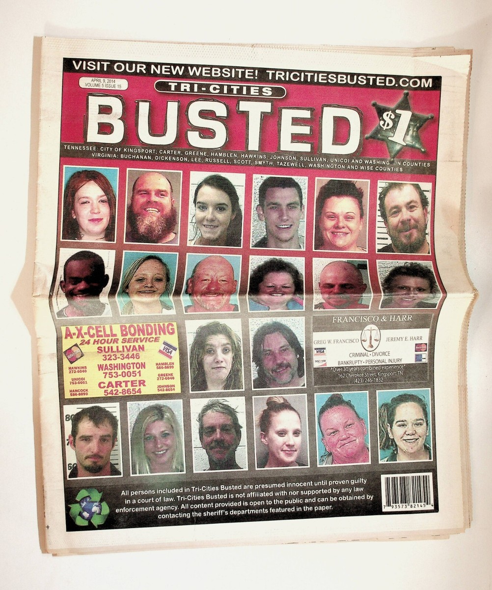2014 April Tri-Cities Busted Tennessee Jail Mug Shots Magazine