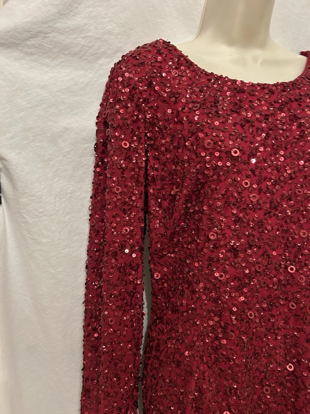 Abito San Valentino Adriana Papel rosso mirtillo paillettes