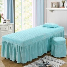 Massage Table Velvet Bed Cover Skirt SPA Bedspread Valance Sheet with Hole