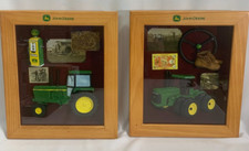 (2) John Deere Wood Shadow Boxes (12x14)  Manufactured by ENESCO --- EXCELLENT !