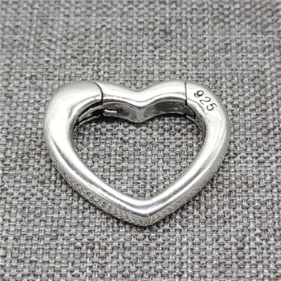925 Sterling Silver Love Heart Lobster Clasp for Bracelet Necklace