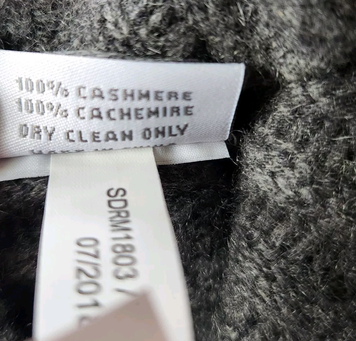 Restoration Hardware Gray Fur Trimmed Cashmere Cozy Pom Pom 