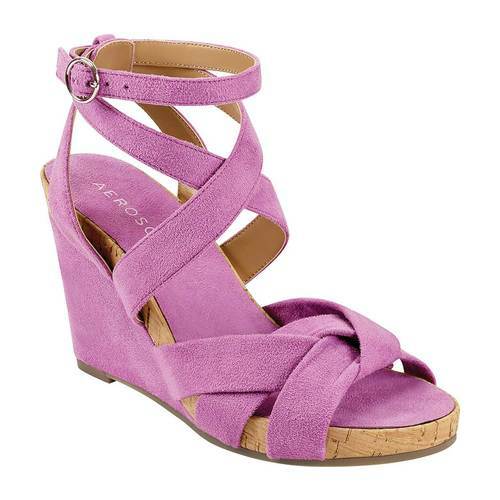 aerosoles lilac plush wedge sandals