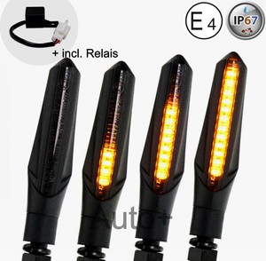 Led Motorrad Laufeffekt Blinker Mit Relais Sequentiell Schwarz Universal Relay Ebay