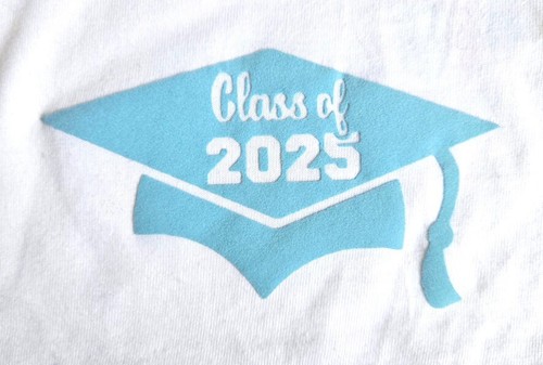 Graduation Cap School leavers class of 2025 diy iron on text heat transfer patch - Picture 11 of 12