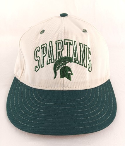 Vintage Michigan State Hat Cap White Green New Era - Picture 8 of 8