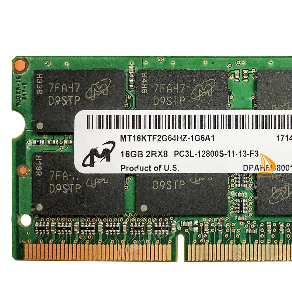 RAM Micron Kits 2x 16GB 2RX8 PC3L-12800S DDR3-1600Mhz,1.35V Laptop SODIMM Memory - Image 4 of 4