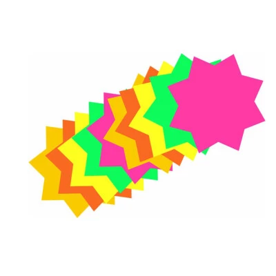 PLG 120 Fluorescent Neon Flash Stars 2.5" With Assorted Colours - Shop Retail Price