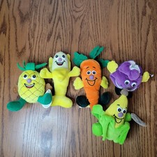 Veggie Friends  Fruit Seedies Lot of 5 Small Plush Toy Box Creations Vintage