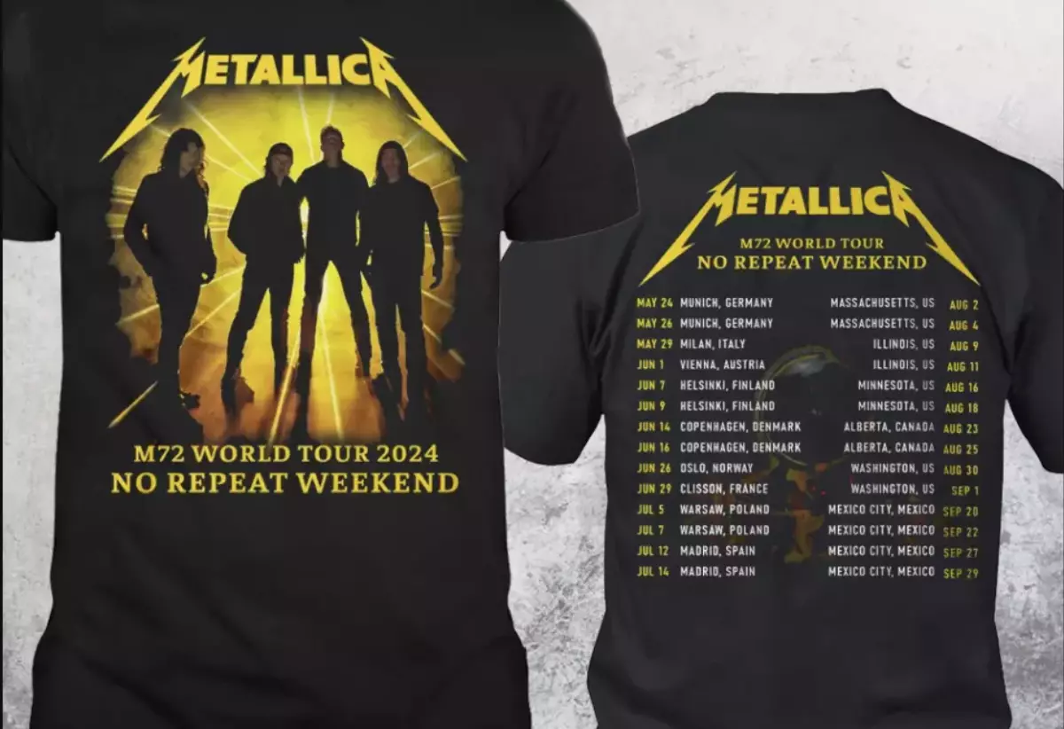 Metallica M72 World Tour 2024 No Repeat Weekend Schedule T-Shirt, Gift For Fans
