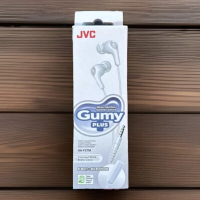 JVC Gumy Plus HA-FX7 Wired Earbuds Stereo Headphones RM+Mi White